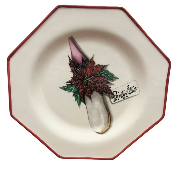 CHRISTMAS VTG Y2K Unique Shoes Holiday Lane Set Of 6 Salad/Dessert Plates NEW - Picture 7 of 11